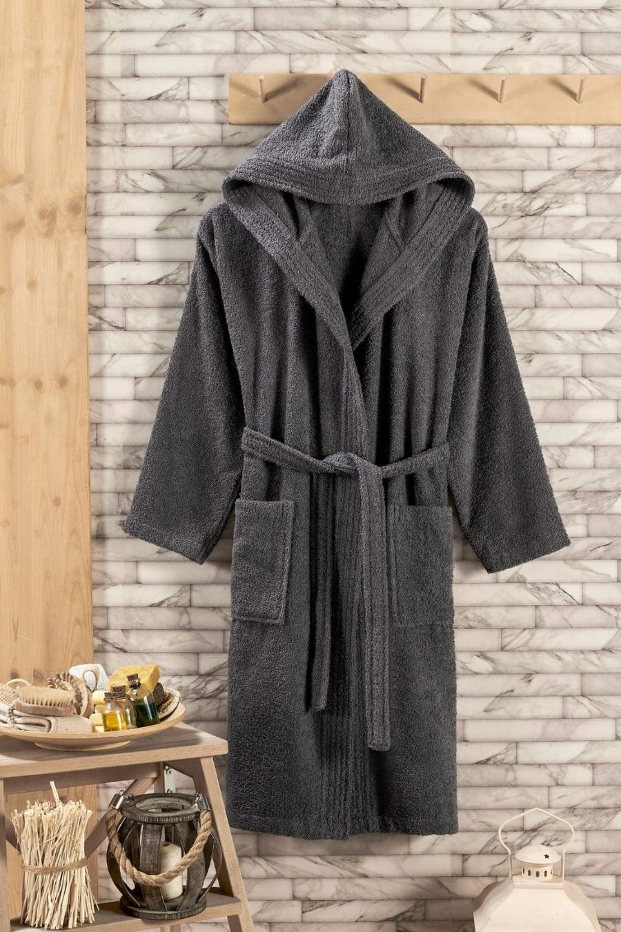 Premium Grey Bathrobe for Men & Women | Soft Luxury Home Robe