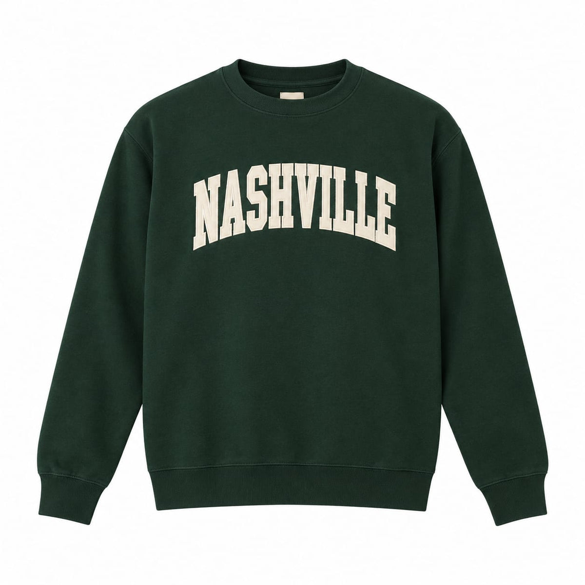 Nuvora Styles Color Block Crewneck Sweatshirt – Black, Cream & Forest Green